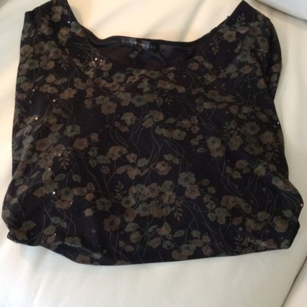 Dressy blouse in browns with beads Size 2X - Picture 3 of 5